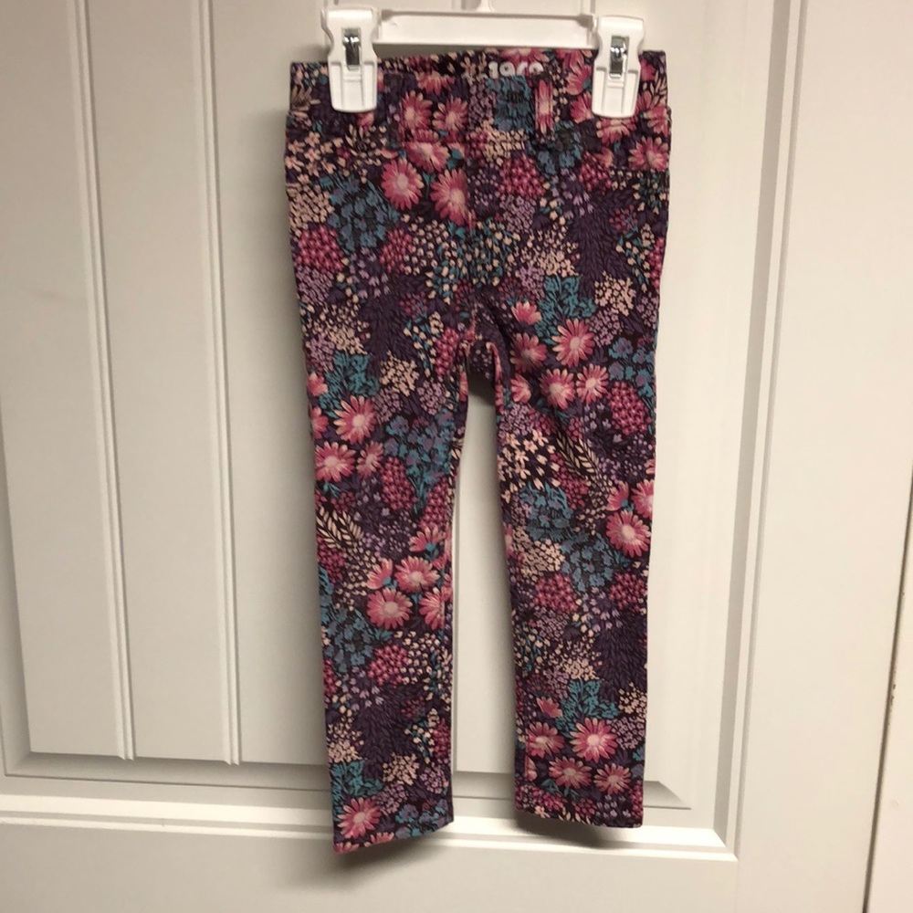 EUC Baby Gap Floral stretch skinny jeans/jeggings 3T